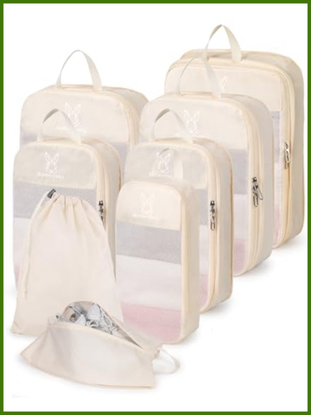 Compression Packing Cubes Set Nylon Space Saving Travel Organizer